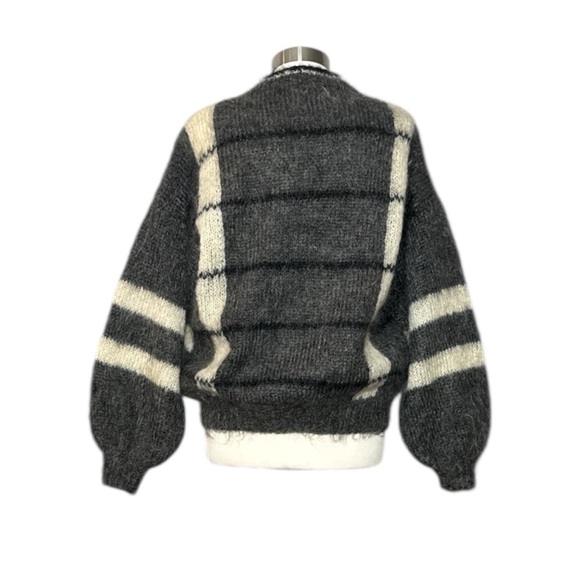 AN ORIGINAL HAND KNIT BY ANNE LESTER MOHAIR & WOOL BALLOON SLEEVE V NECK SWEATER - Picture 11 of 13